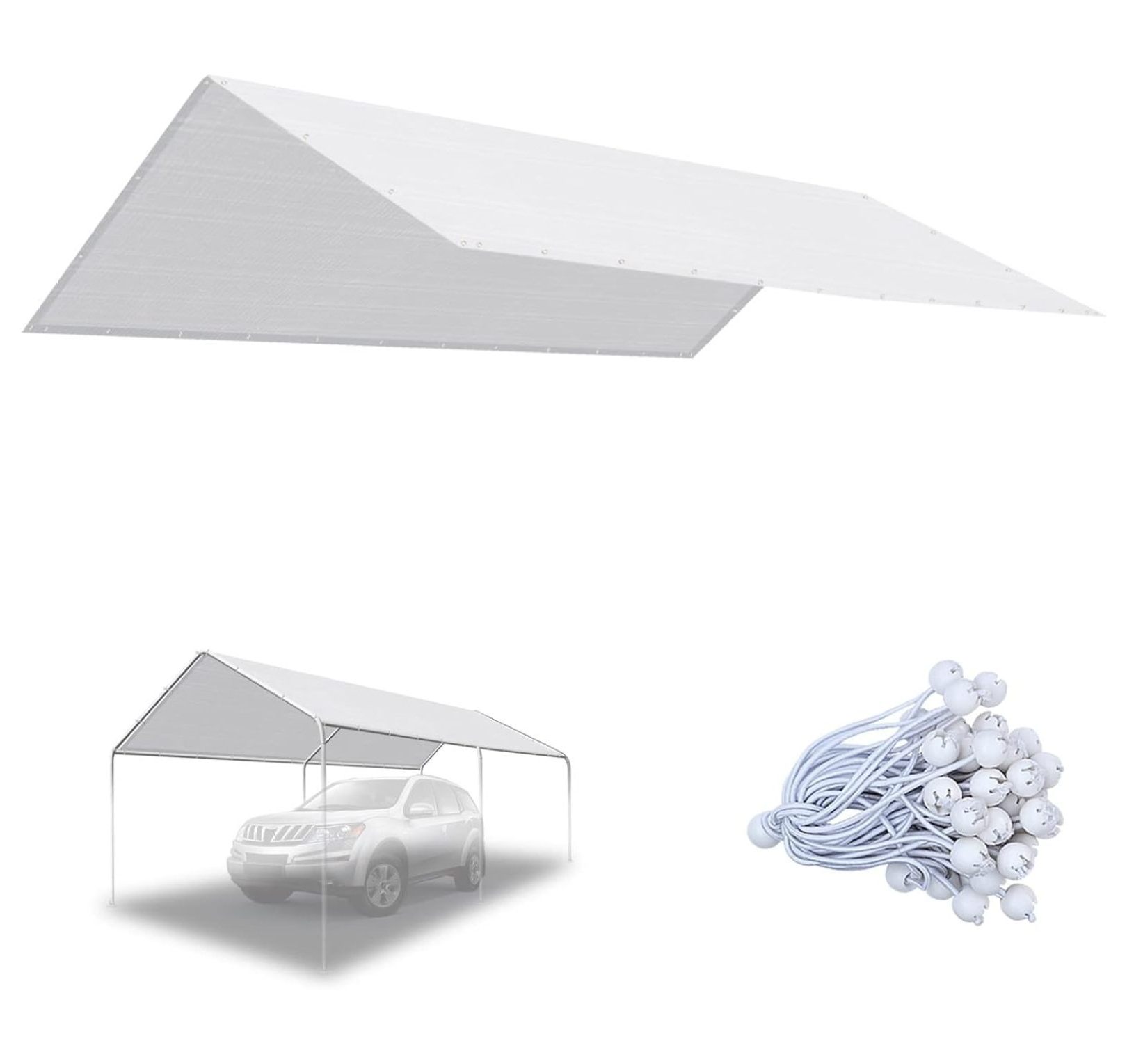 cMinc 10'x20' Carport Replacement Canopy Cover for Tent Car Shelter Top