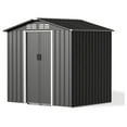 cMinc 6FT x 4FT Metal Storage Shed with Lockable Sliding Doors and