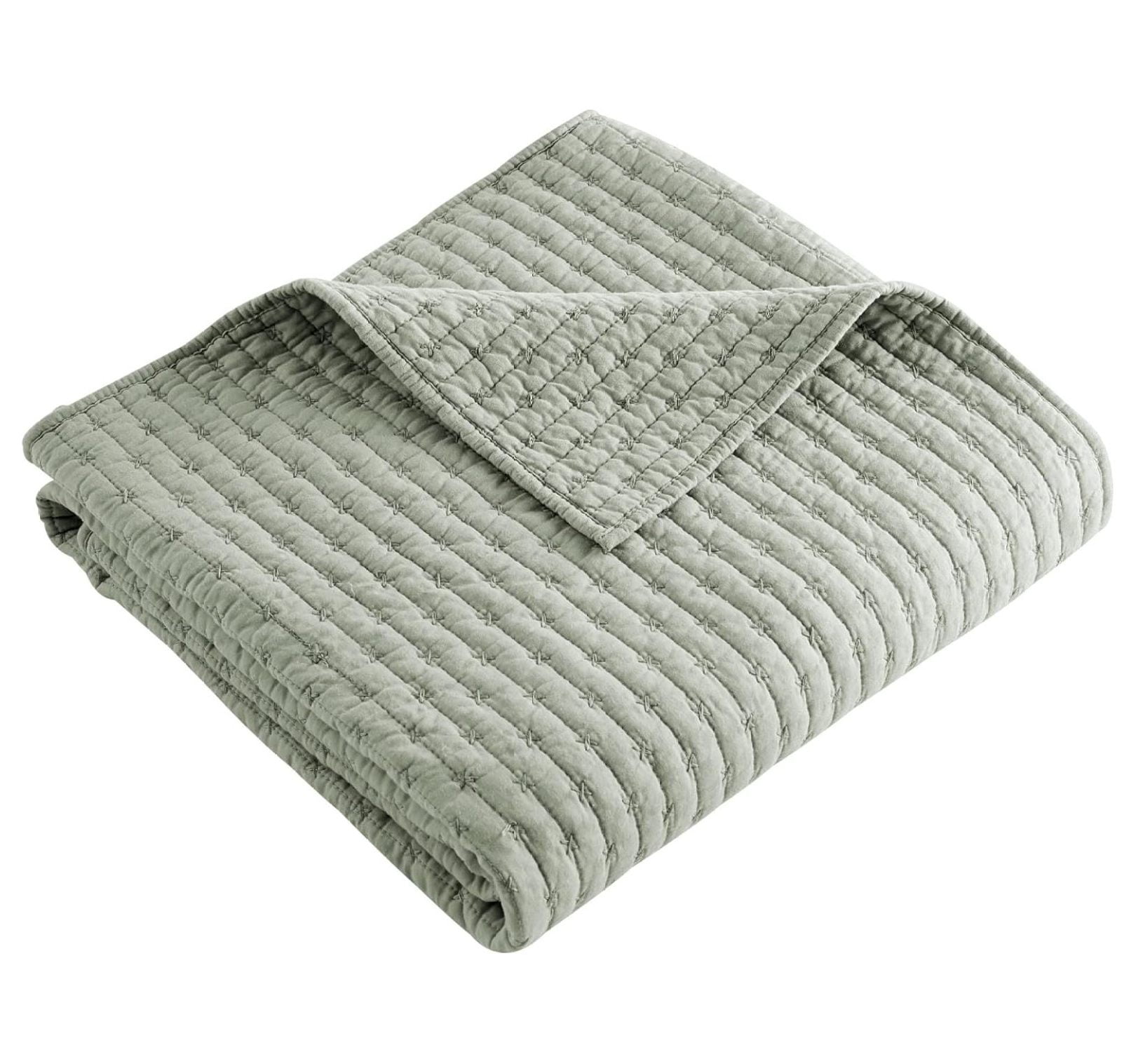 Desert Sage Cotton Reversible Quilted Throw Blanket 50x60in