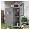 cMinc Outdoor Storage Shed with Floor, Wooden Garden Tool Storage