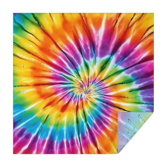 Colorful Rainbow Tie Dye Spiral Pattern Square Tablecloth,Waterproof Square Table Cover,Wipeable Spillproof Washable Table Cover for Home Kitchen Party Decor 42"X42"(107x107cm)