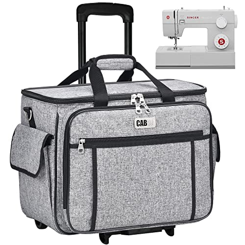 cab55 Rolling Sewing Machine Case Detachable Rolling Sewing Machine Carrying Case on Wheels Gray