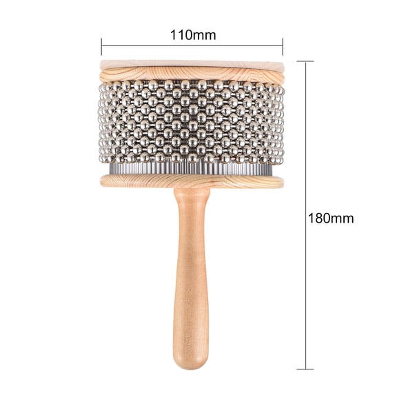 cabasa shaker Wooden Cabasa Percussion Musical Instrument Metal Beaded Chain & Cylinder Pop Hand Shaker for Classroom Band Medium Size