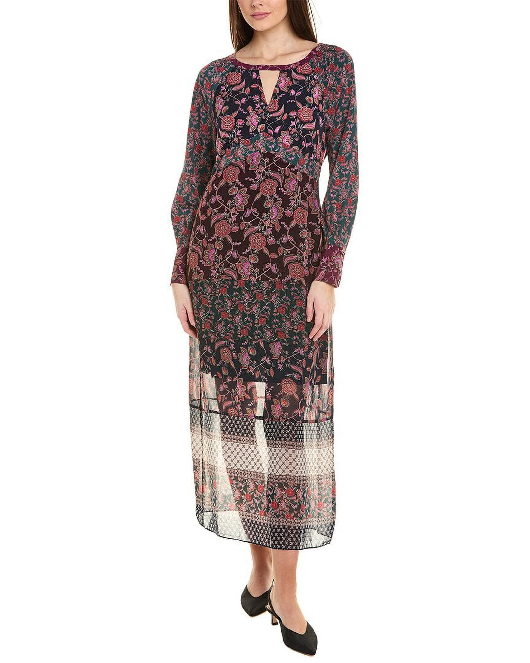 cabi maxi dress Cabi 415 Tiered Tropical Print Sleeveless Maxi, Dress V-Neck Empire Waist  Large