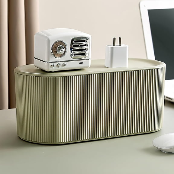 cable management box, desk cord organizer, plastic wire hider box, power strip storage box, large cable organizer, tv router wire storage, desktop cable hidden box