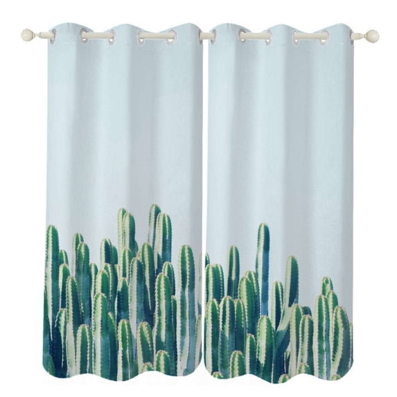 cactus Sunshade Curtains Home Bedroom Living Room Dining Room Home Decor Window Drapes 2 PCS