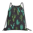 thumbnail image 1 of cactus pattern Drawstring Backpack Sackpack String Bag Cinch Waterproof Bags for Gym Sports Yoga Travel Beach Swimming shopping, 1 of 7