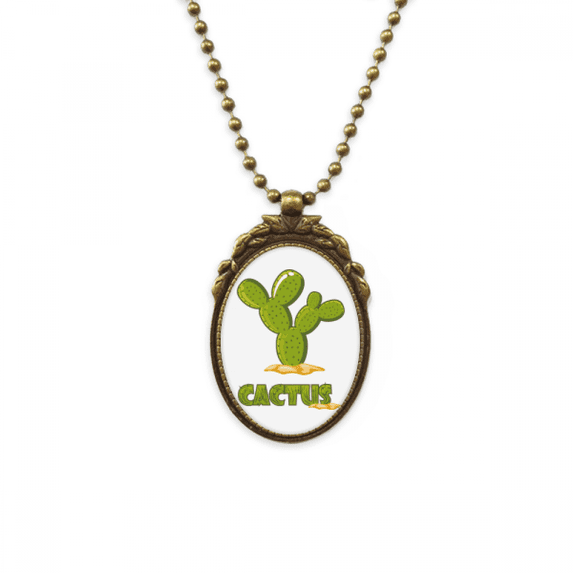 cactus succulents potted green antique necklace vintage bead pendant keychain