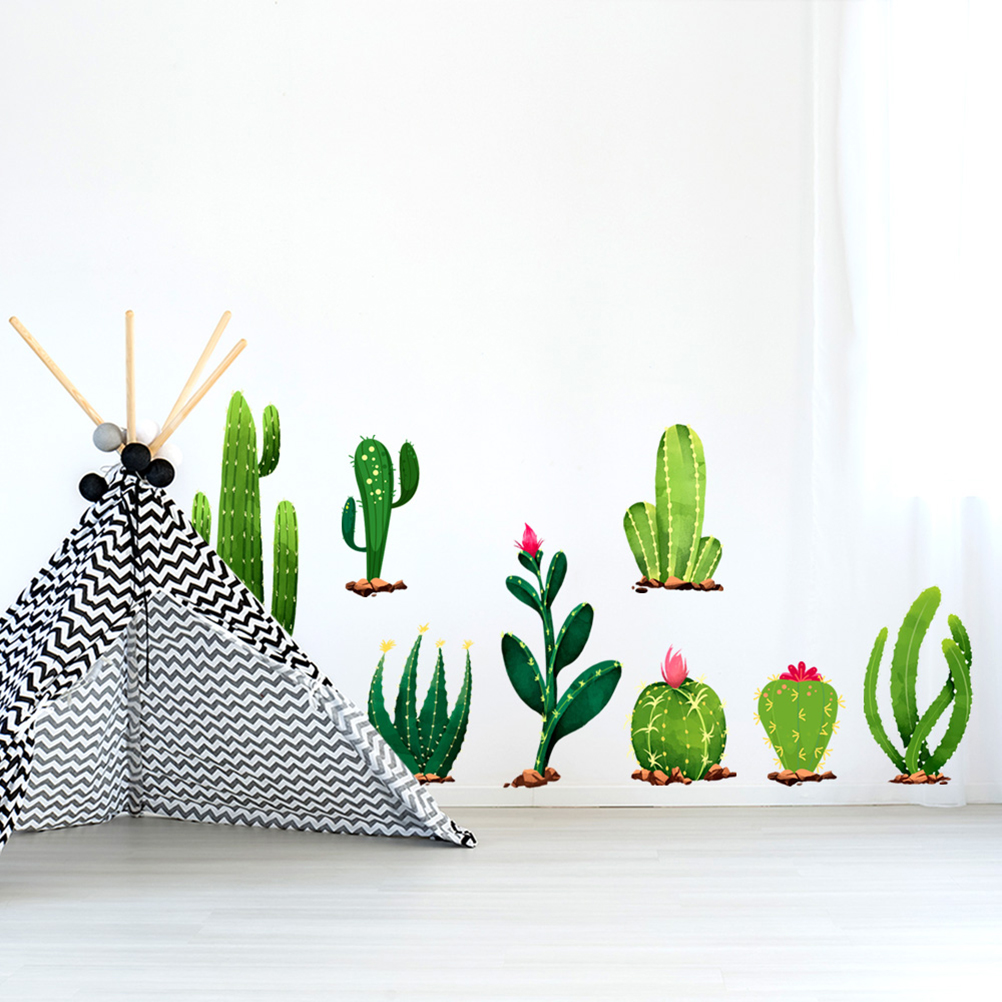 cactus wallpaper Beautiful Cactus Wall Sticker Creative Wall Paste