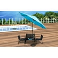 thumbnail image 1 of cadeninc 9 ft. Aluminum Market Solar LED Patio Umbrella in Blue, 1 of 5
