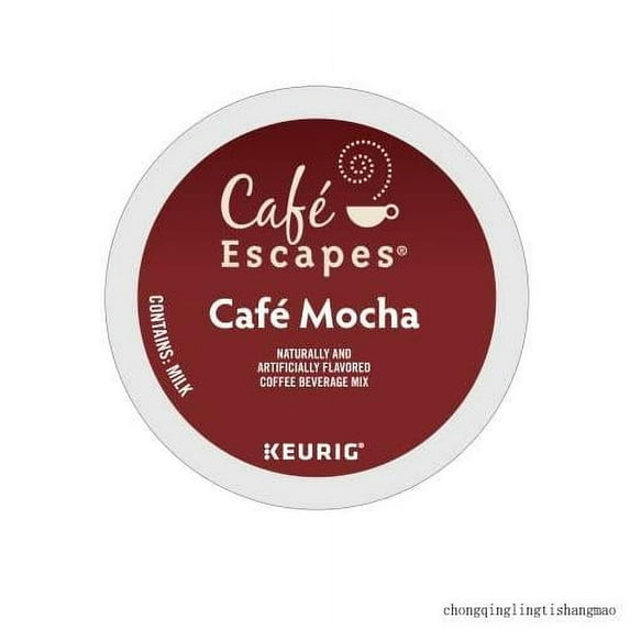 cafe escapes, cafe mocha coffee beverage, single-serve keurig k-cup pods, 48 count (2 boxes of 24 pods)