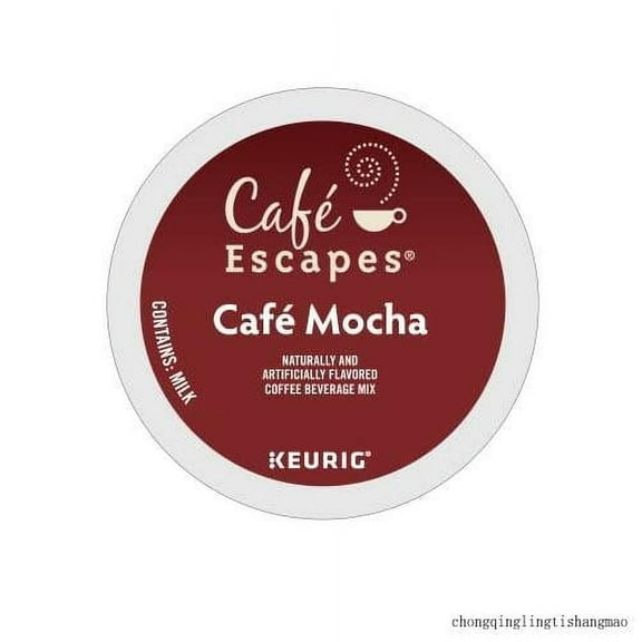 cafe escapes, cafe mocha coffee beverage, single-serve keurig k-cup pods, 48 count (2 boxes of 24 pods)