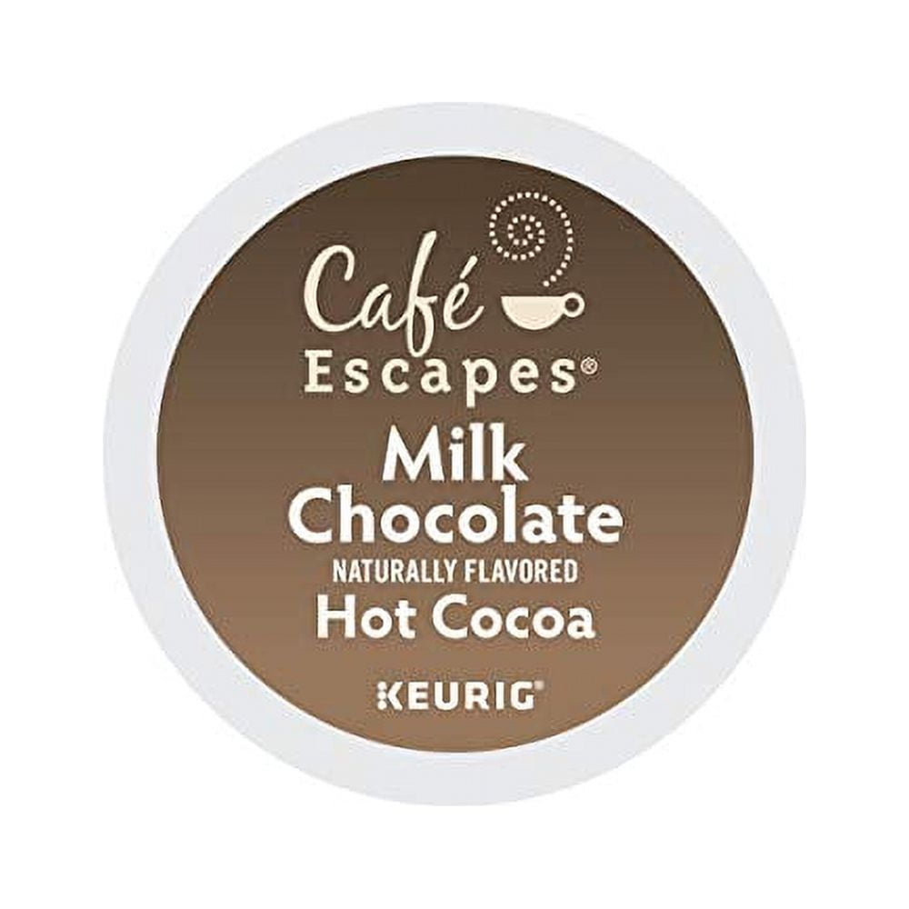 cafe escapes, milk chocolate hot cocoa, singleserve keurig kcup pods, 96 count (4 boxes of 24