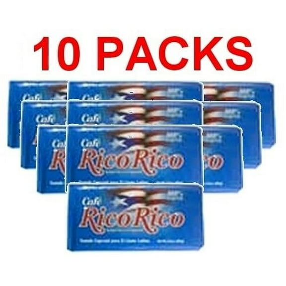 Rico Rico Espresso Ground Puerto Rican Coffee 10 Pack 8oz(227.27g)