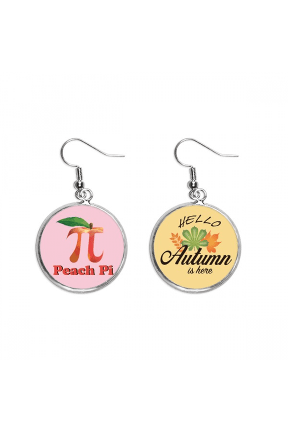 calculating mathematical pi peach ear dangle autumn ear jewelry