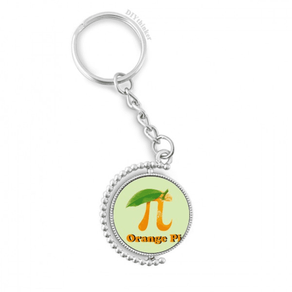calculation mathematical pi orange rotatable keyholder disc accessories chain clip