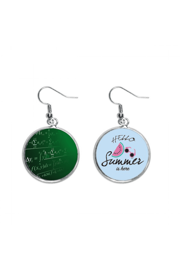 calculus mathematical formulas painted stick earring drop summer watermelon earring wear