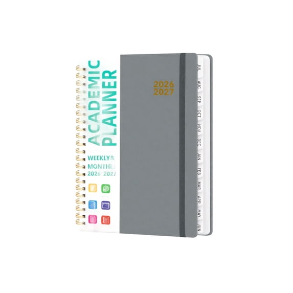 calendar planner 2026-2027, Weekly And Monthly Calendar Planner, A5 Spiral Daily Planner, Portable Schedule Book For Classroom, Office And Daily Task Management (Gray)