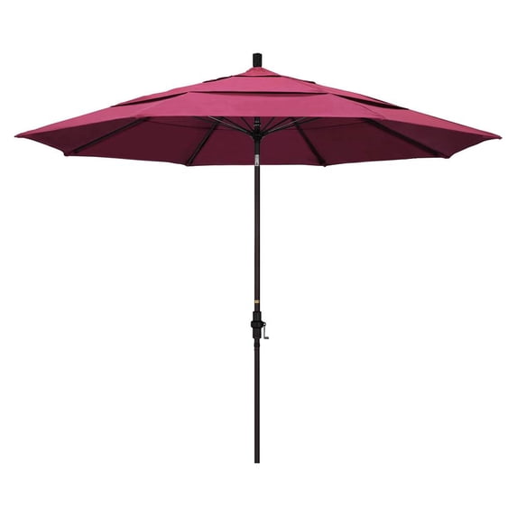 california umbrella 11 ft. fiberglass double vent sunbrella tilt market umbrella