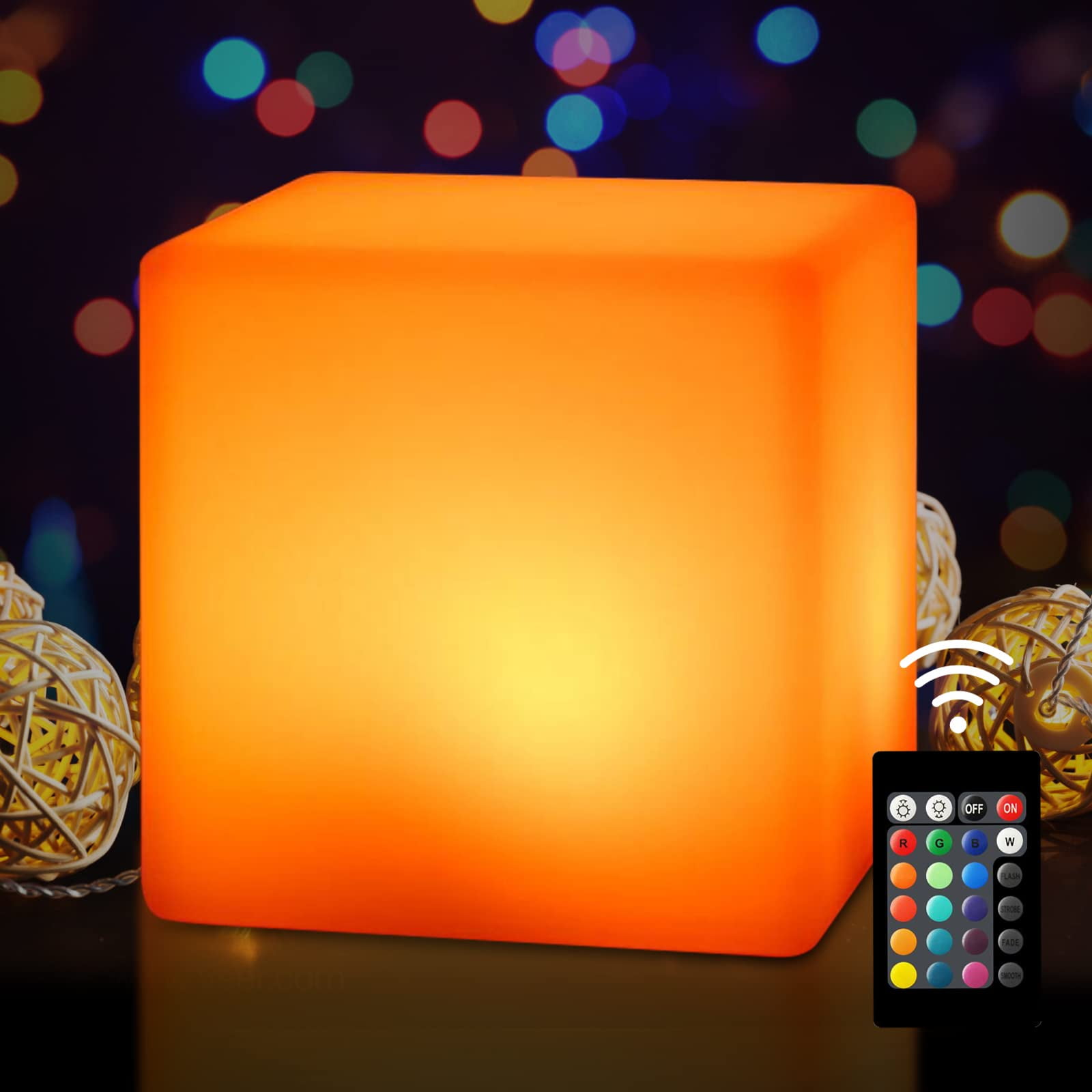 callyan 7-Inch LED Dimmable Glow Cube Waterproof Rechargeable ...