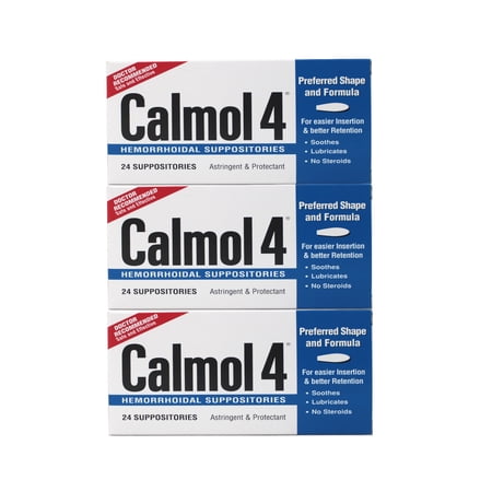 calmol 4 hemorrhoidal suppositories, 3 count