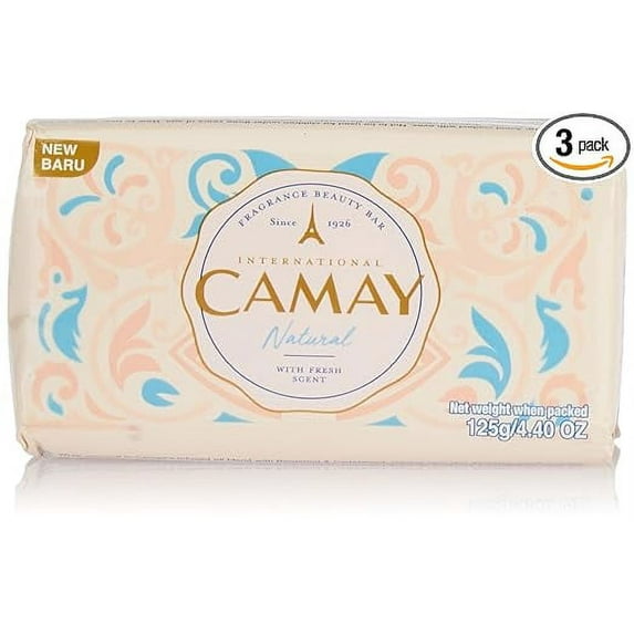 Camay Natural with Fresh Scent Bar Soap, 125g, Pack of 3 Bars
