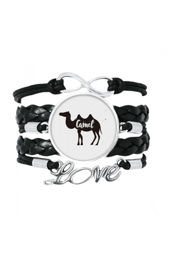 camel black and white animal bracelet love accessory twisted leather knitting wristband
