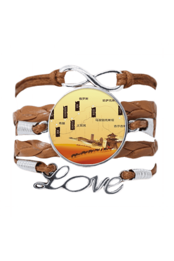 camel desert along the way to the silk road map bracelet love chain ornament wristband