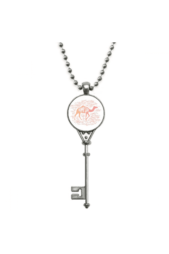 camels walk desert lines art deco fashion pendant vintage necklsilver key jewelry