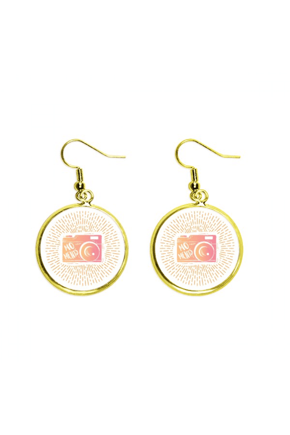 camera color stereo photography earring dangle en drop earring jewelry woman