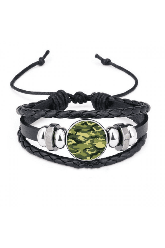 camouflage line art grain illustration pattern bracelet braided leather woven wristband