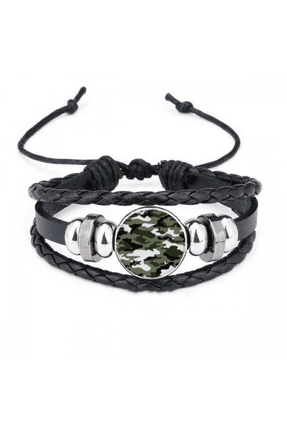 camouflage line art grain illustration pattern bracelet braided leather woven wristband