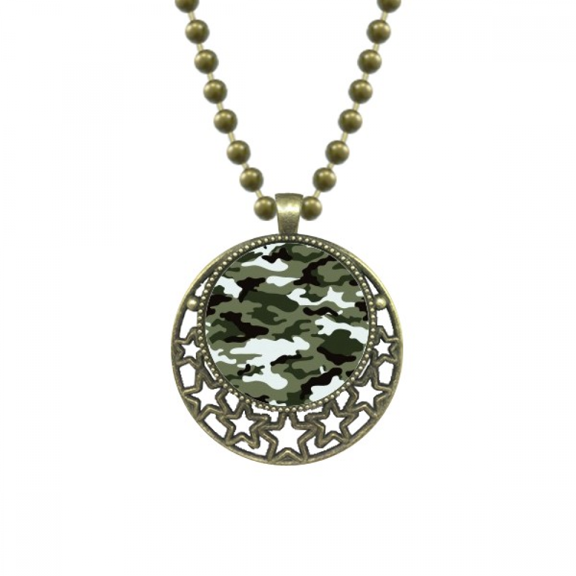 camouflage line art grain illustration pattern pendant star necklmoon chain jewelry