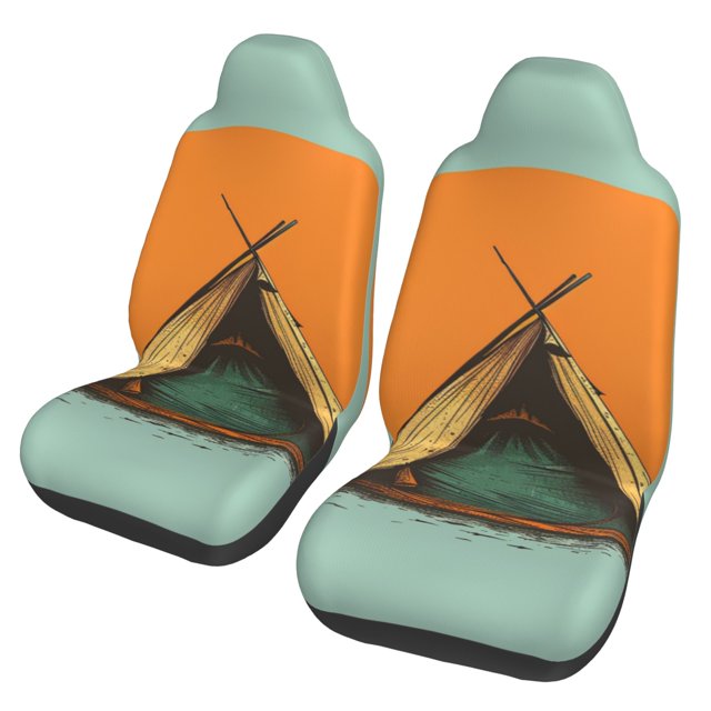 camping sun Print Car Seat Covers Universal Auto Front Seats Protector