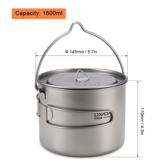 camping titanium cup Lixada 900ml Cup Pot Portable Cup with Lid and Foldable Handle Outdoor Camping Hiking Backpacking