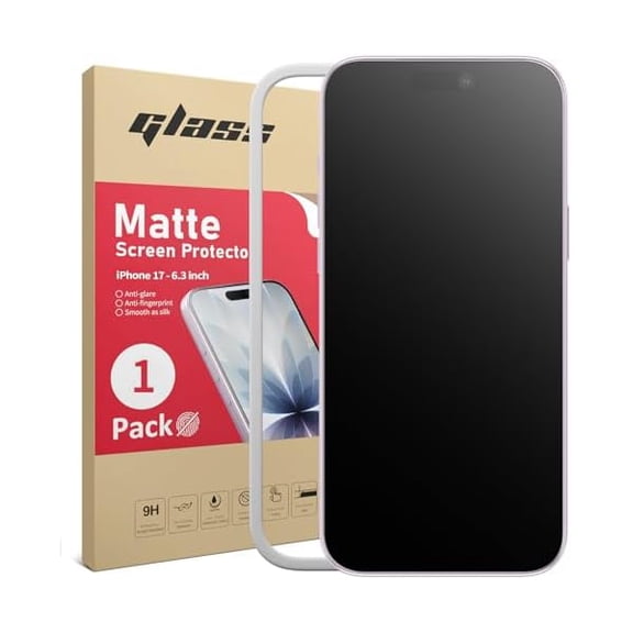 can 1 Pack Matte Screen Protector for iPhone 17 6.3inch 2025 Tempered Glass, Anti Glare & Anti Fingerprint, Smooth as Silk, Scratch Resistance Installation Frame, Bubble-Free