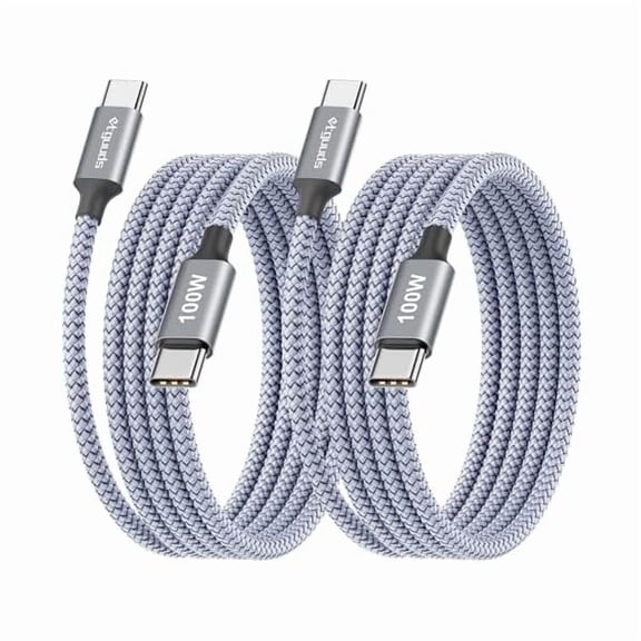 can 100W USB C Cable 6.6ft, 2-Pack USB C to USB C Cable 100 Watt Fast Charging Type C Charger Cord for iPhone 17 16 15 Pro Max/Plus, MacBook/iPad USBC, Samsung Galaxy S26 S25 S24 Pixel 10 10a 9a