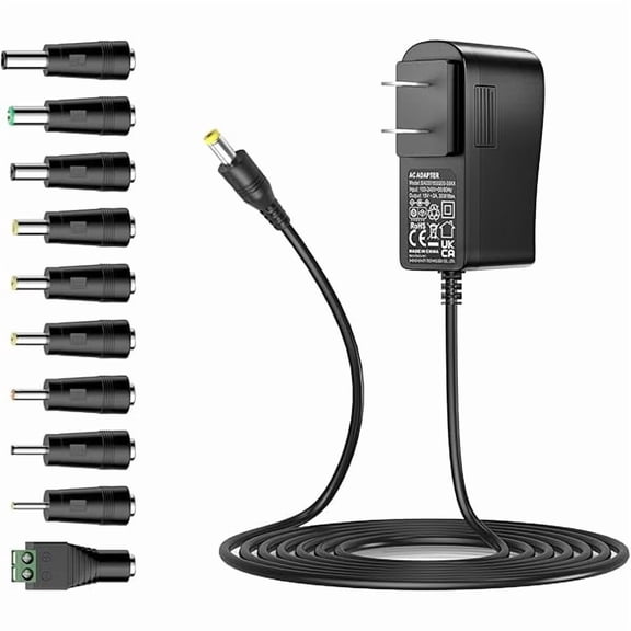 can 15V AC DC Power Supply 15Volt 2Amp 1A Universal AC Adapter Charger Power Cord for Speaker Massage Gun Litter Robot LED Strip Light Soundbar 2000mA