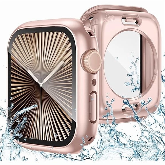 can 2 in 1 Waterproof Case Compatible for Apple Watch Series 11/10 Screen Protector 42mm, 360 Protective Glass Face Cover Hard PC Bumper + Back Frame for iWatch Accessories 42 mm