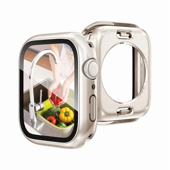 can 2 in 1 Waterproof Case Compatible for Apple Watch Series 11/10 Screen Protector 46mm, 360 Protective Glass Face Cover Hard PC Bumper + Back Frame for iWatch Accessories 46 mm