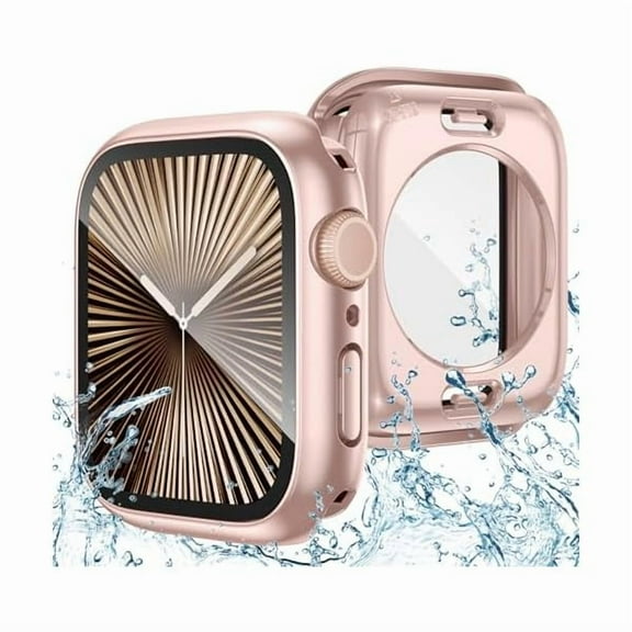 can 2 in 1 Waterproof Case Compatible for Apple Watch Series 11/10 Screen Protector 46mm, 360 Protective Glass Face Cover Hard PC Bumper + Back Frame for iWatch Accessories 46 mm