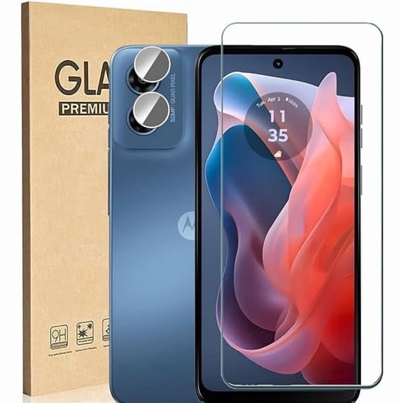 can [2+2 Pack] Compatible with Motorola G Play 2024 XT2413V Screen Protector + Camera Lens Protector, 9H Hardness Anti-Scratch No Bubble Tempered Glass Screen Protector for Moto G Play 2024 XT2413V