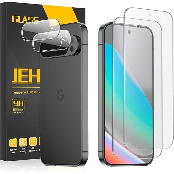 can [2+2 Pack] Matte Screen Protector for Google Pixel 10 + Camera Lens Protector, Anti-Glare, 9H Tempered Glass, Fingerprint Unlocking, Bubble Free