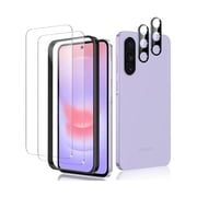 can 2+2 Pack for Samsung Galaxy A37 5G Screen Protector & Camera Lens Protector, Ultra HD Tempered Glass with Easy Installation Frame, Anti-Fingerprint, Anti-Scratch, Case Friendly, Bubble Free