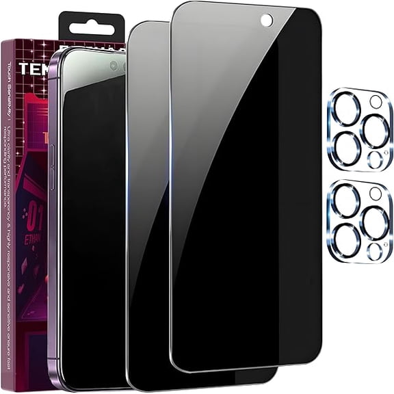 can 2+2 Pack for iPhone 11 Pro Privacy Screen Protector with Camera Lens Protector 9H Tempered Glass True 25 Anti Spy Full Coverage Case Friendly