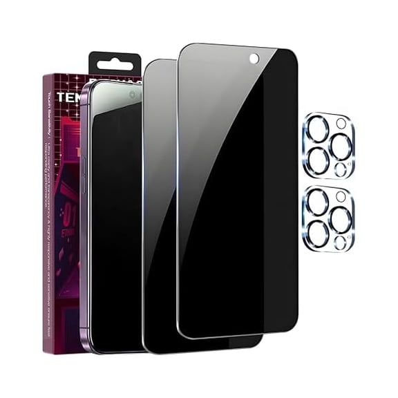 can 2+2 Pack for iPhone 13 Pro Privacy Screen Protector with Camera Lens Protector9H Tempered GlassTrue25Anti Spy Full Coverage Case Friendly