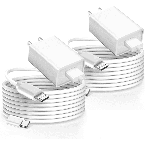can 2 Pack 10ft Micro USB Charging Cable, Long Power Cord for Game Controller & Home Security Cameras