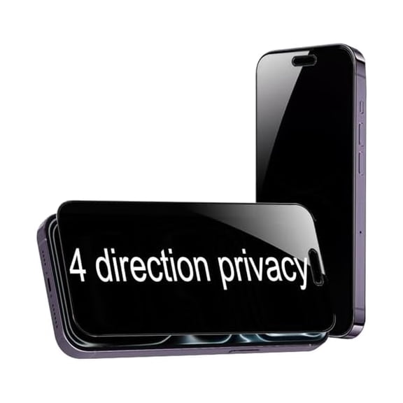can 2 Pack 360 Degree Privacy Tempered Glass for iPhone 17 Pro Max Anti-Spy 4 Directions Screen Protector Film 6.9 inch
