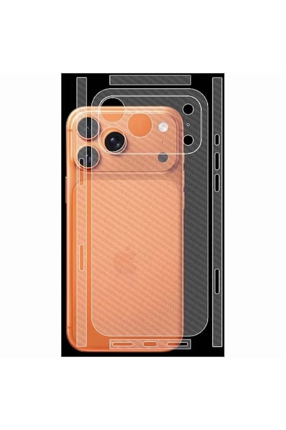can [2 Pack Back Screen Protector for iPhone 17 Pro, Not Glass Hydrogel Protector Film Ultra-Thin Full Wrapped Edge Transparent (Transparent Carbon Fiber)