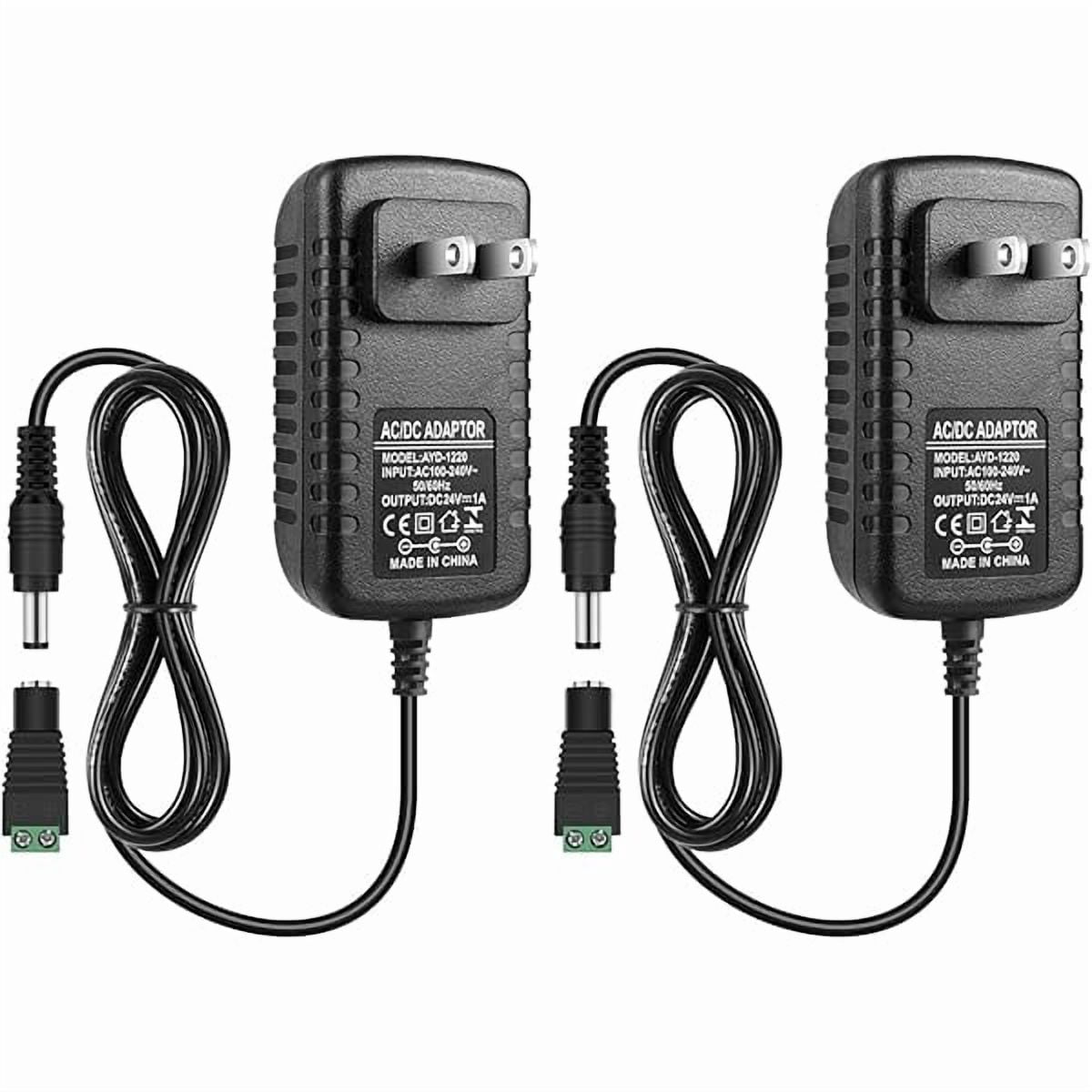 Adapter 24dc can 2 Pack DC 24V Power Supply, 100-240V AC to DC 24 Volt 1A 24W LED ...